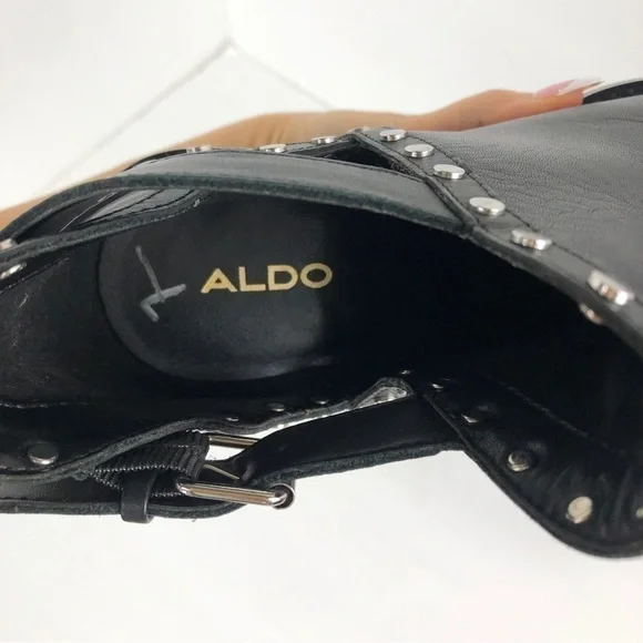 NWOB Aldo black studded ankle boot - Picture 6 of 11